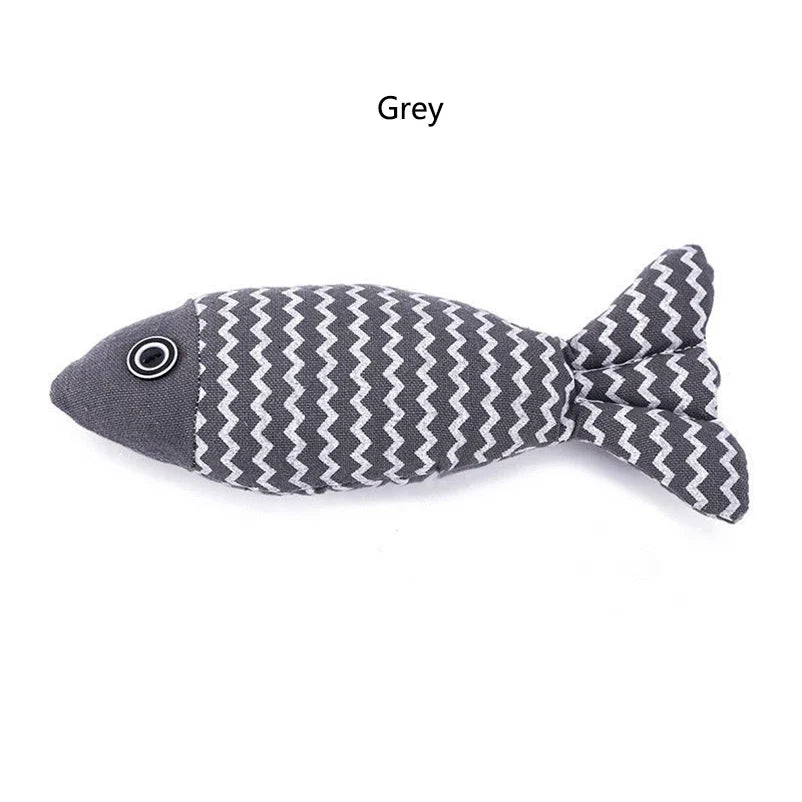 Cat toy self high boredom resistant bite clean teeth linen fish grinding teeth fun cat toy cat simulation fish toy pet supplies