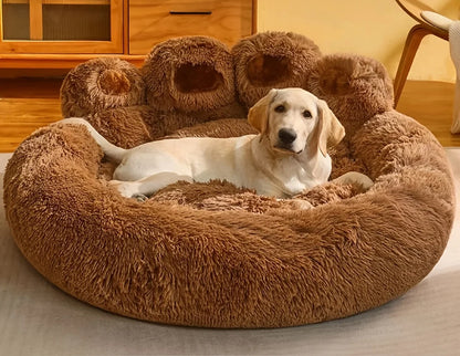 Fluffy Dog Bed Large Pet Products Dogs Beds Sofa Cute Bear Paw Shape Pets Kennel Mat Puppy Cats Supplies Basket Pet Accessories