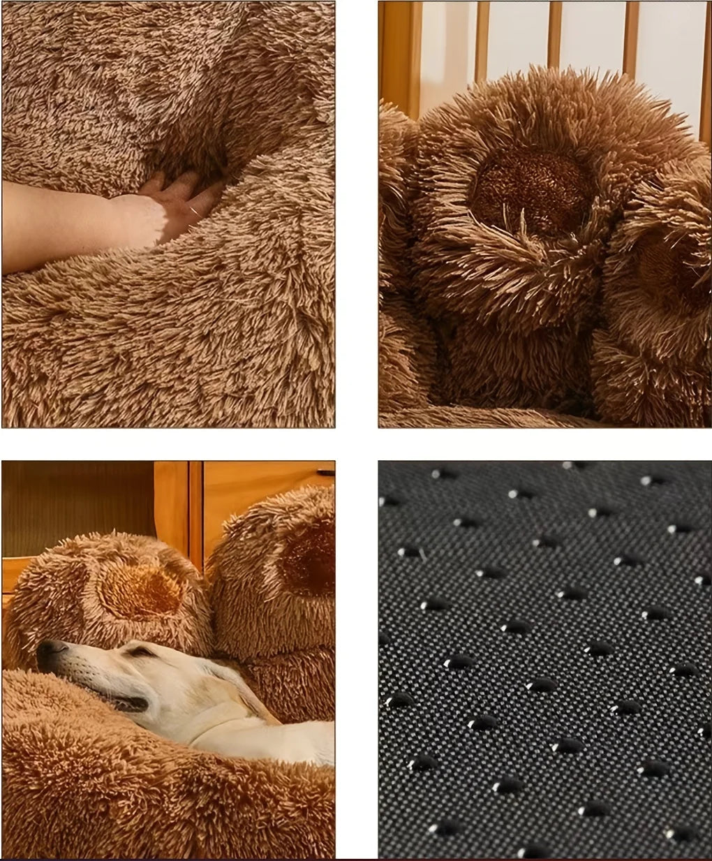 Fluffy Dog Bed Large Pet Products Dogs Beds Sofa Cute Bear Paw Shape Pets Kennel Mat Puppy Cats Supplies Basket Pet Accessories