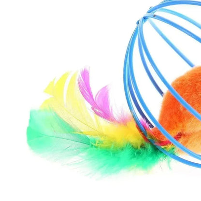 Cat Toy Pet Cat Kitten Playing Mouse Rat Mice Ball Cage Toys Pet Supplies Random Color  аксесуари для котів