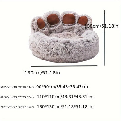Fluffy Dog Bed Large Pet Products Dogs Beds Sofa Cute Bear Paw Shape Pets Kennel Mat Puppy Cats Supplies Basket Pet Accessories