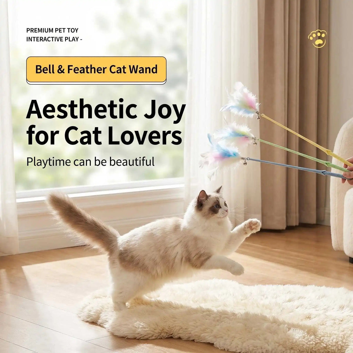 Interactive Cat Feather Toy Corn Pet Attractive Teaser Toy Feather With Bell Kitten Stick Durable Training Cat Products Supplies