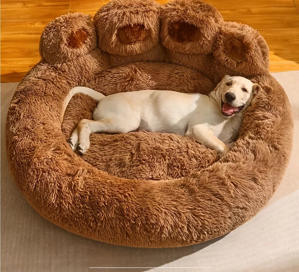 Fluffy Dog Bed Large Pet Products Dogs Beds Sofa Cute Bear Paw Shape Pets Kennel Mat Puppy Cats Supplies Basket Pet Accessories