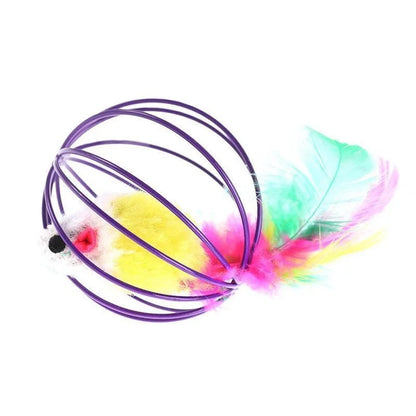 Cat Toy Pet Cat Kitten Playing Mouse Rat Mice Ball Cage Toys Pet Supplies Random Color  аксесуари для котів