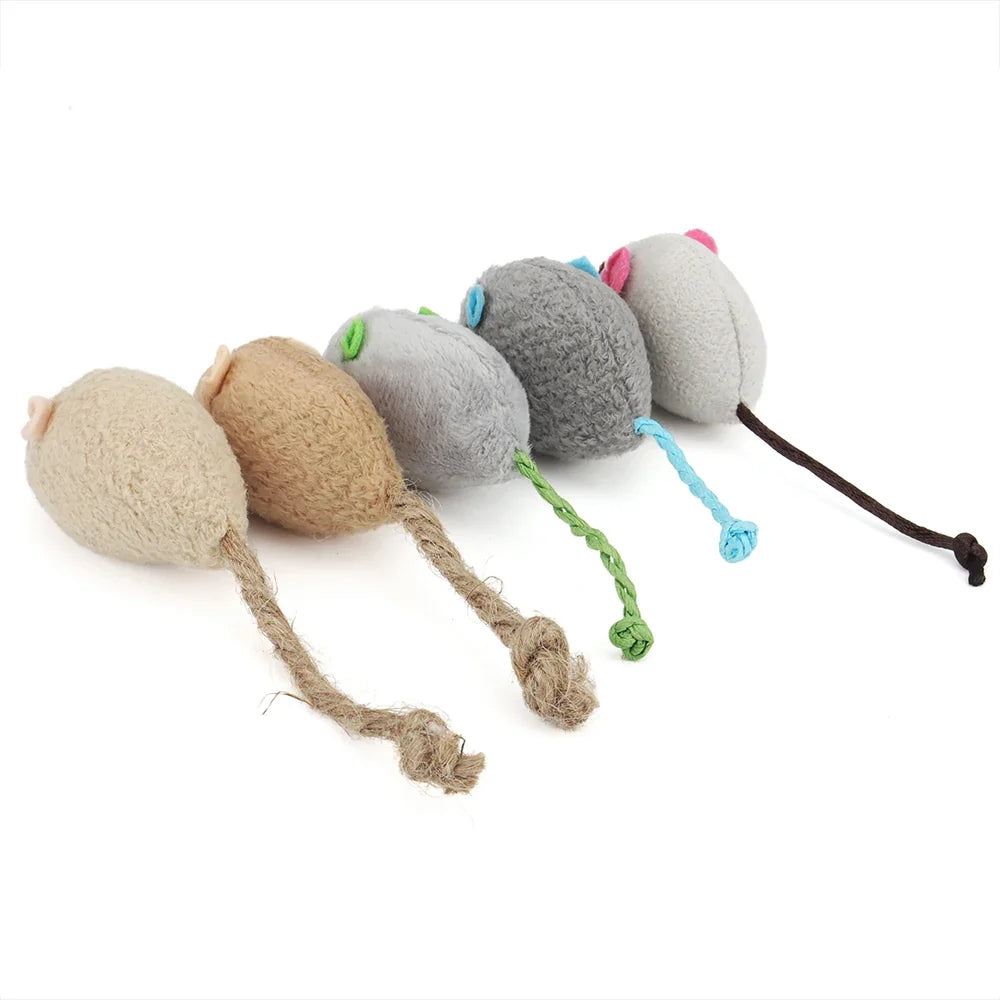 12pcs Funny Interactive Mouse Cat Toys Catnip Mice Plush Pet Toy Training Play Kitten Supplies