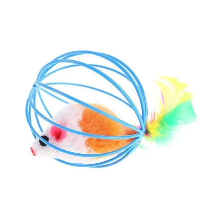 Cat Toy Pet Cat Kitten Playing Mouse Rat Mice Ball Cage Toys Pet Supplies Random Color  аксесуари для котів