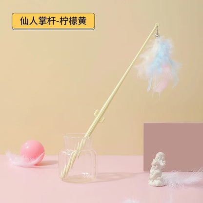Interactive Cat Feather Toy Corn Pet Attractive Teaser Toy Feather With Bell Kitten Stick Durable Training Cat Products Supplies