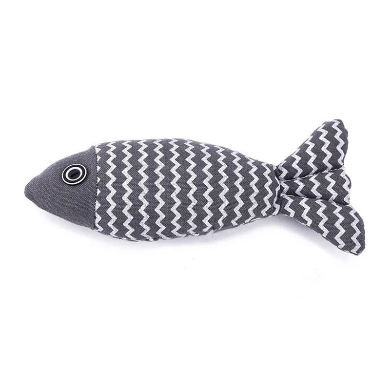 Cat toy self high boredom resistant bite clean teeth linen fish grinding teeth fun cat toy cat simulation fish toy pet supplies