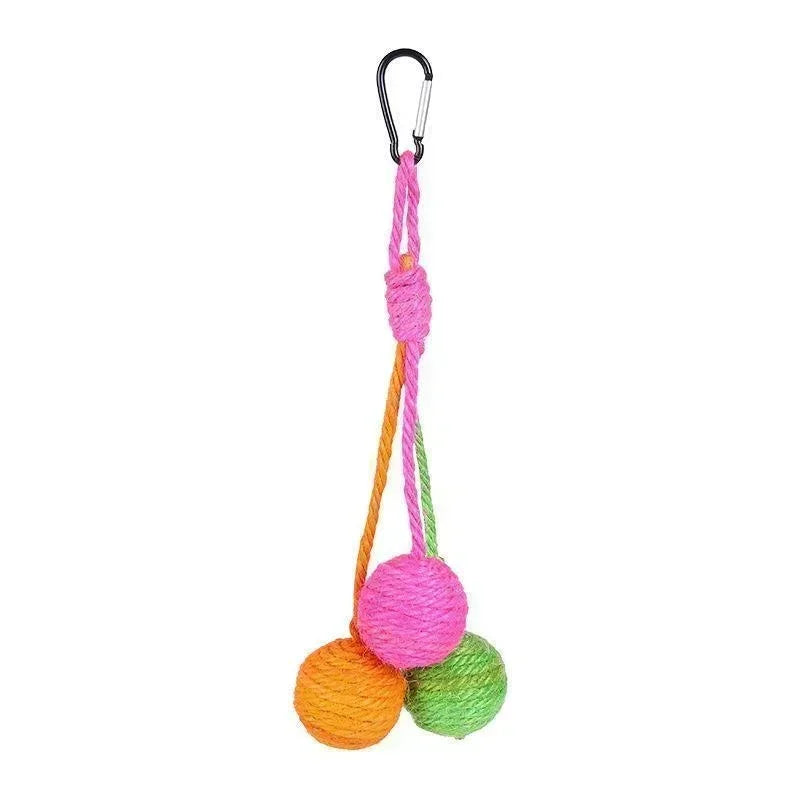 Pet Toy Cat Scratch Toy Cat Hanging Sisal Ball Built-in Bell Interactive Toy Pet Supplies cat toys  pet products